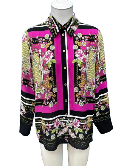 PRE OWNED Joseph Ribkoff Stripe and Floral Blouse