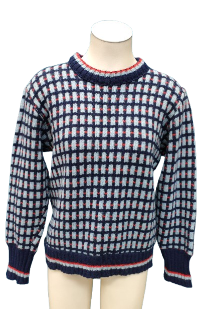 PRE OWNED Vintage Norway Blue Red and White Wool Jumper