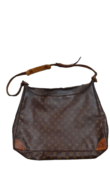 Louis Vuitton Boulogne MM back view showing monogram canvas and strap