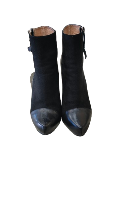 Mi Piaci black ankle boots - front view