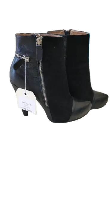 Mi Piaci black ankle boots - side view 2