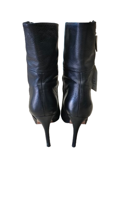 PRE OWNED Mi Piaci mid-calf Stiletto Boots - Black