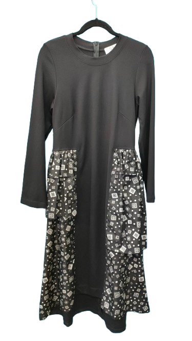 PRE OWNED Obi Dress - Black with patterned funky side panels