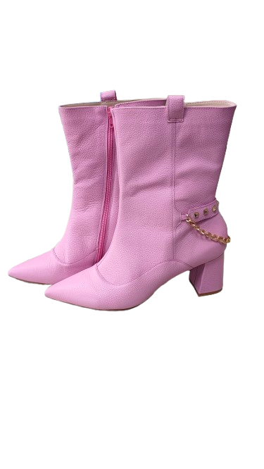 PRE OWNED Hey Monday Pink Leather Boots