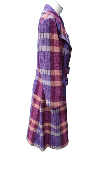 PRE OWNED Vintage Alta Moda NZ Plaid Wool Trench