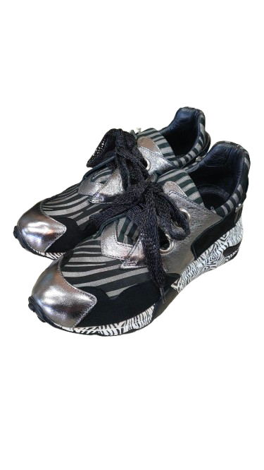 PRE OWNED Molly Bessa Sneakers - Black/White and Silver