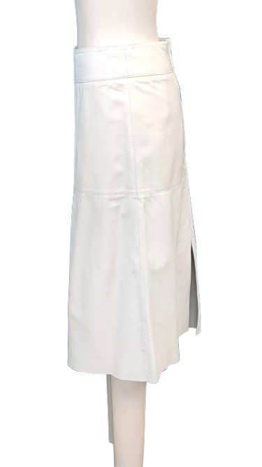 PRE OWNED Storm Leather Skirt - White
