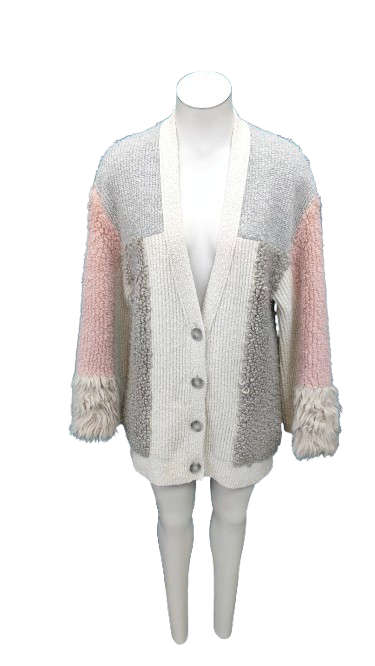 PRE OWNED Stella McCartney Faux Fur Patchwork Cardi