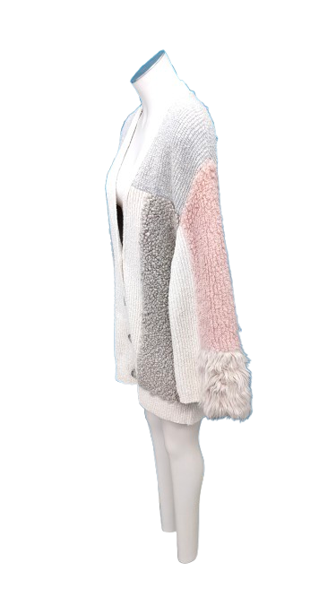 PRE OWNED Stella McCartney Faux Fur Patchwork Cardi