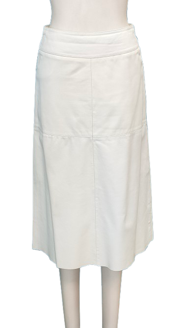 PRE OWNED Storm Leather Skirt - White