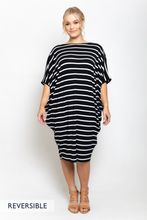 Load image into Gallery viewer, PQ Collection Miracle Dress in Black &amp; White Stripe
